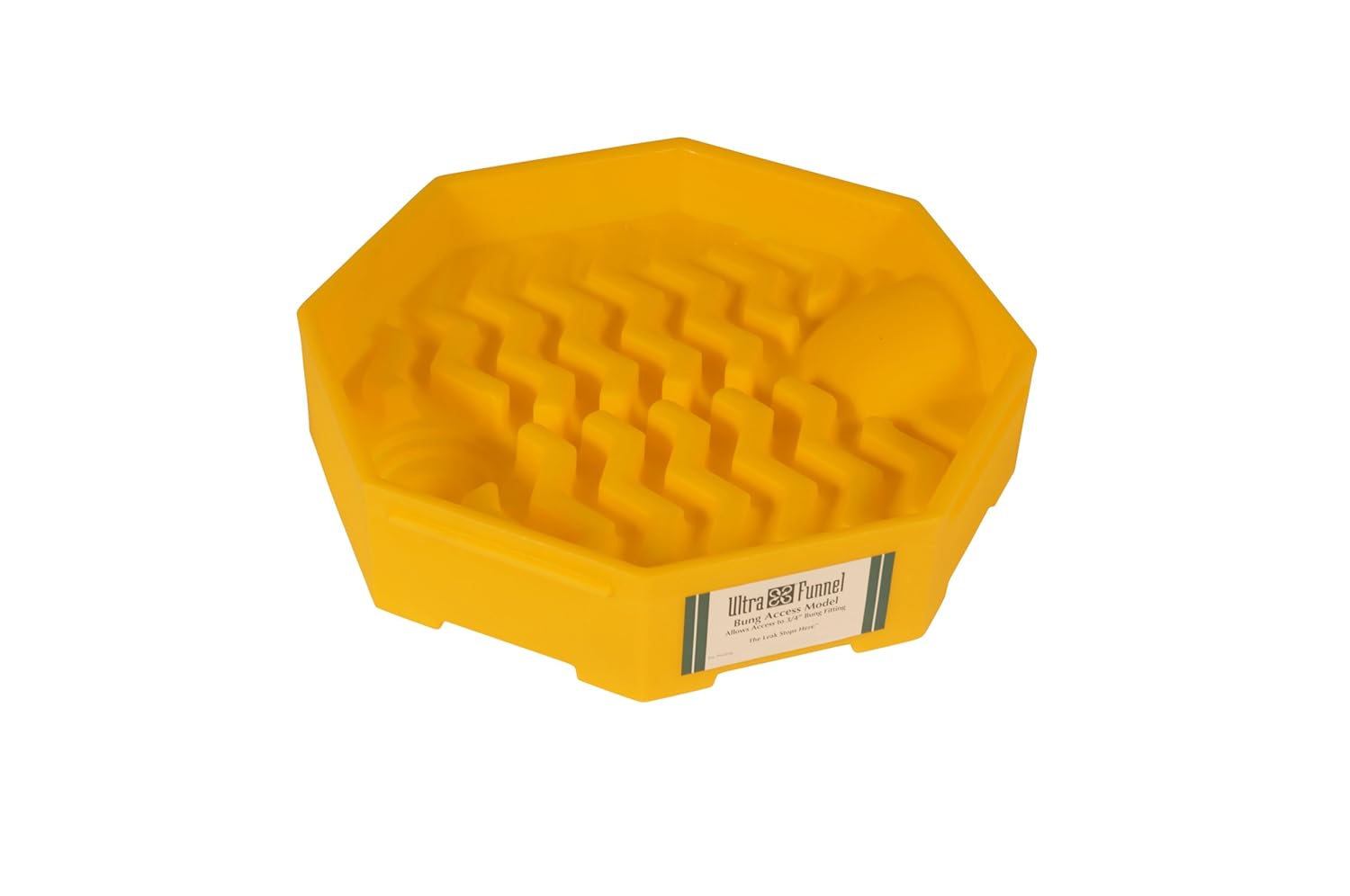 UltraTech 0482 Plastic Bung Access Ultra-Drum Funnel with Spout, 6 Gallon Capacity, 23-5/8" OD x 5-1/2" Height, Yellow