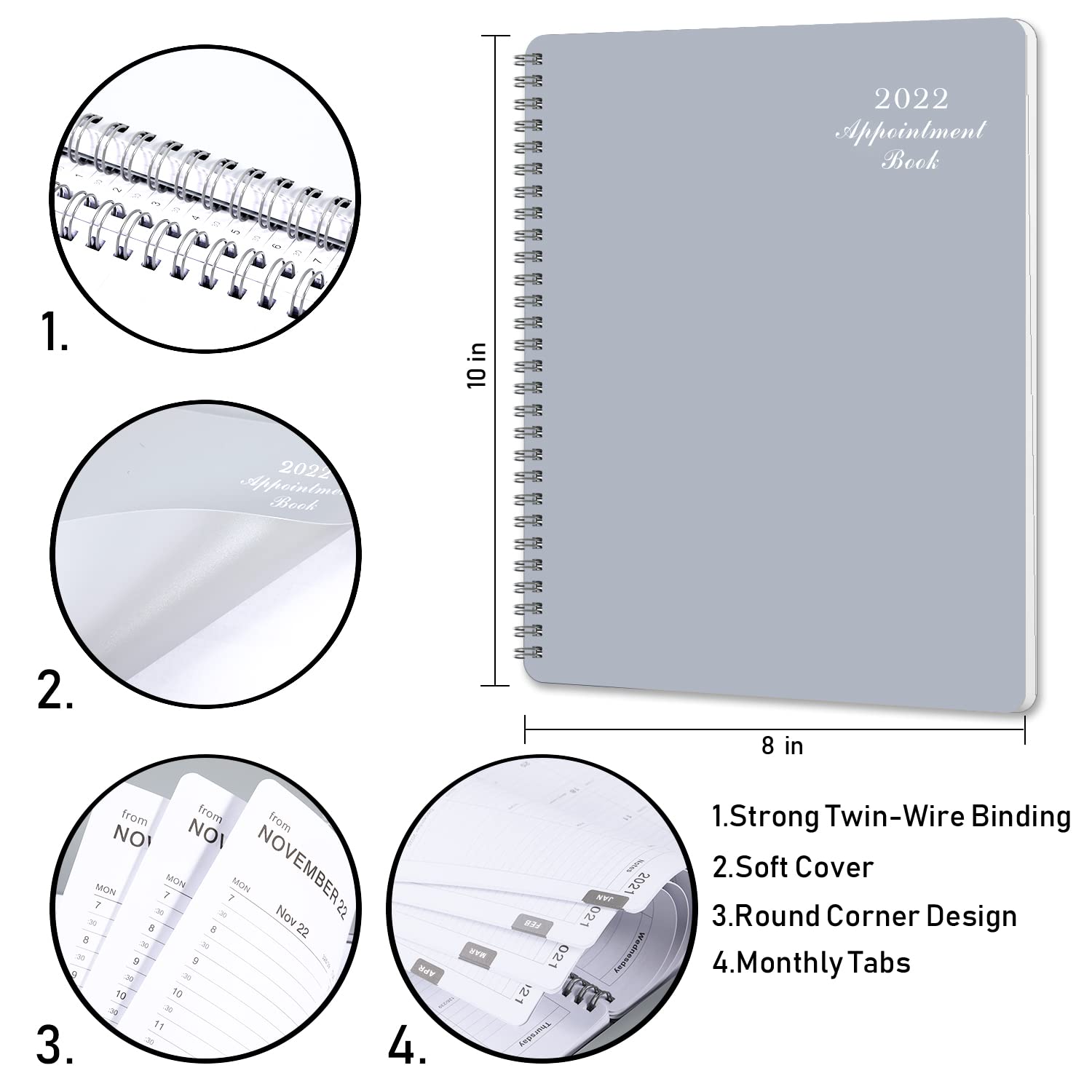 2022 Appointment Book - Jan. 2022 to Dec. 2022 Weekly/Hourly Planner