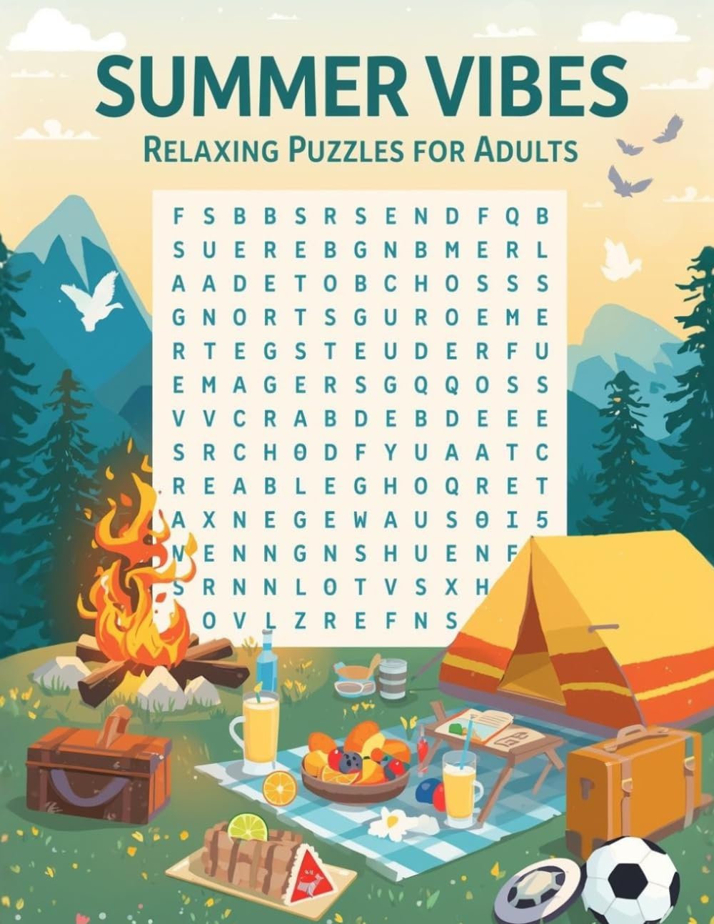Summer Vibes Word Search: Relaxing Puzzles for Adults