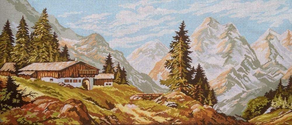 NA/ Kit Punto Croce Fai da Te Kit Ricamo arazzo Paesaggio di Montagna 73x32 cm Kit Ricamo Punto Croce Include Filo di Cotone Multistrato [] Bordado con aguja 5D HD cod 067