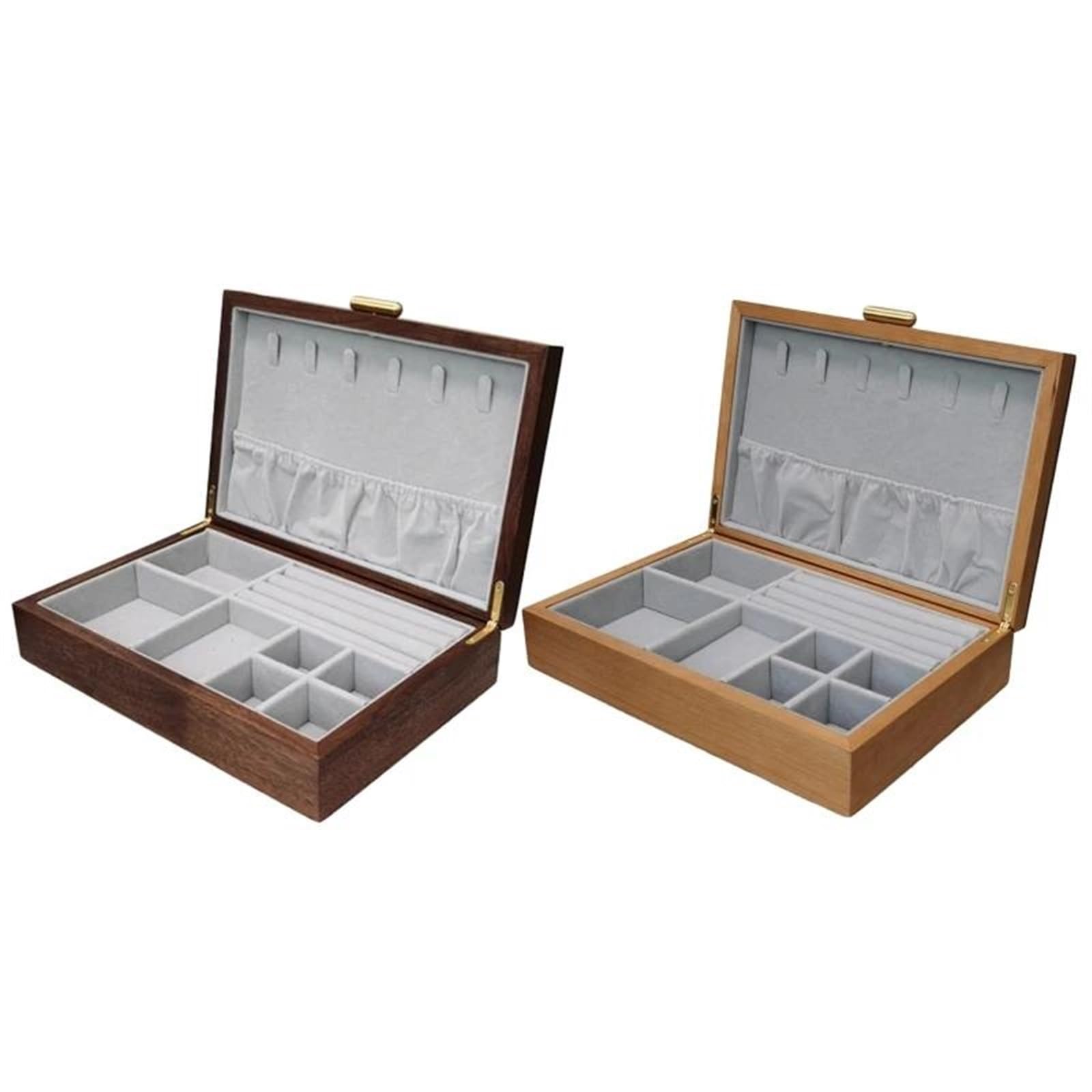 Caja De Madera para Anillos, Joyero, Expositor De Pendientes, Anillos, Pulseras Y Collares, Ideal para Mujeres.（A）