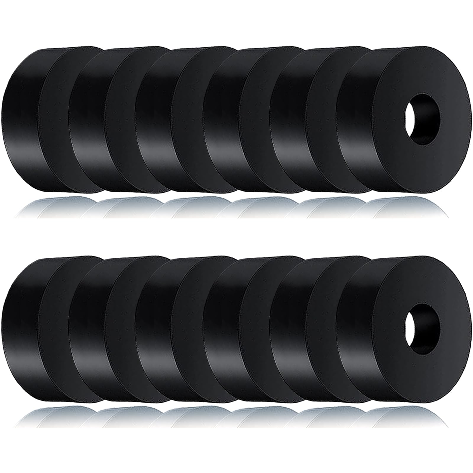 12 PCS Black Thick Rubber Washers 1 Inch OD x 3/8 Inch ID x 1/2 Inch Thickness Vibration Dampening Washer Anti-Noise Washers Anti Vibration Pads Rubber Pads