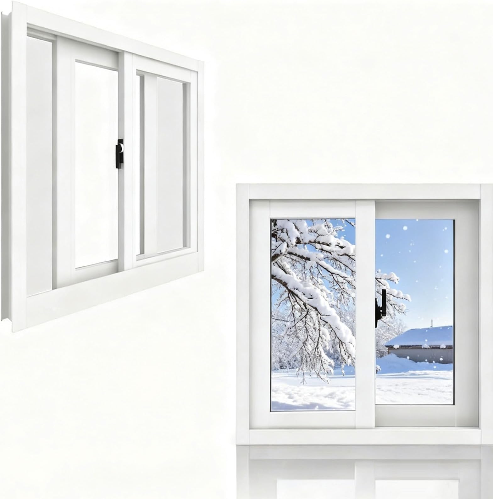 Sliding Window Replacement Basement Windows Removable Houses Window with Screen Aluminum Alloy Frame Windows for Bathroom Shed Chicken Coop 22" - 40"(White,20x12in)