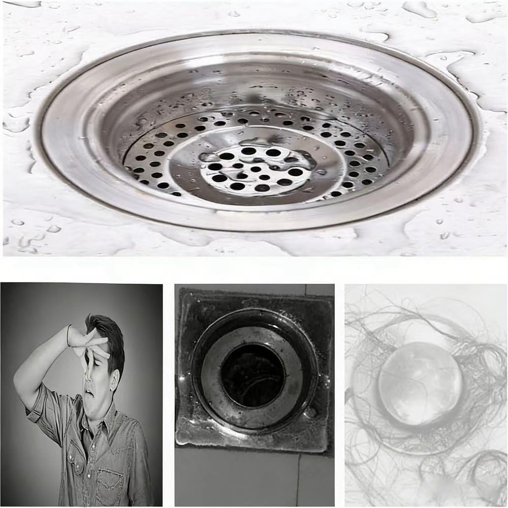 2 Pcs Filtre évier Cuisine, Évier Filtre de Vidange, Grille Evier Cuisine, Filtre à évier en Acier Inoxydable, pour Évier de Cuisine/Salle de Bain Filtre Anti-Obstruction