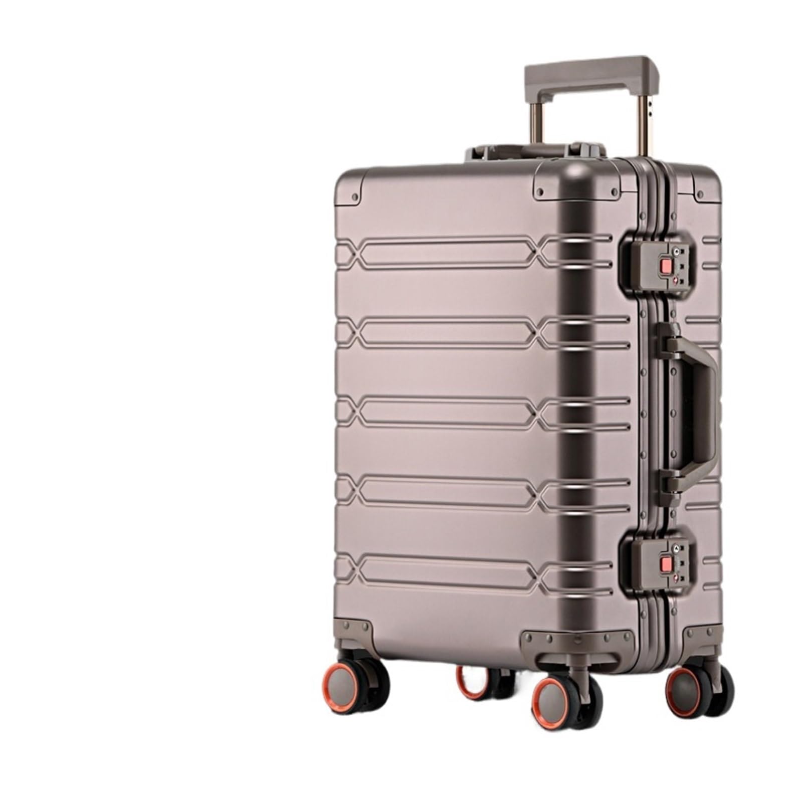 MUdson Trunk All Aluminum-Magnesium Alloy Travel Suitcase Mens Business Rolling Luggage On Wheels Trolley Luggage Carry-Ons Cabin Suitcase