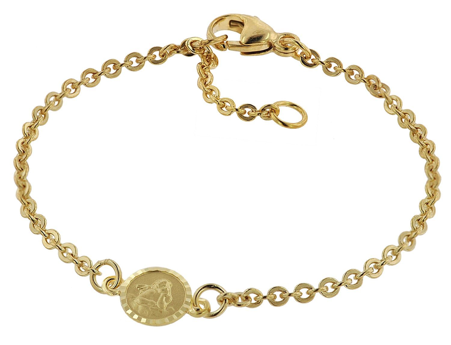 trendor Armband für Babys 333 Gold/8 Kt mit Engel-Plakette 14 cm 75090