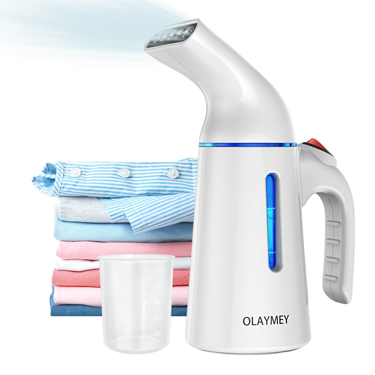 OLAYMEY Steamer Wygładzacz parowy 700 W, 40 S Szybkie nagrzewanie Żelazko podróżne Steam Iron, zbiornik na wodę 120 ml Clothes Steamer, szczotka parowa do ubrań