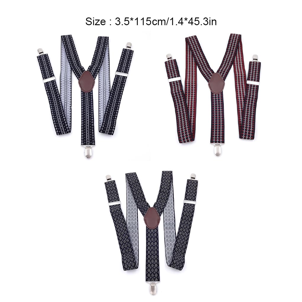 Tirantes con clips para hombre, decoración universal y elegante, bandas elásticas para pantalones, accesorio de ropa, estilo 3