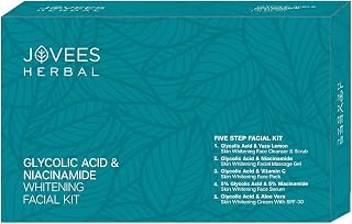 Glycolic Acid & Niacinamide Whitening Facial Kit For Brighter & Hydrated Skin | Kit for Improves Uneven Skin Tone, Dark Spots & Dullness 215g (Multiple Use)