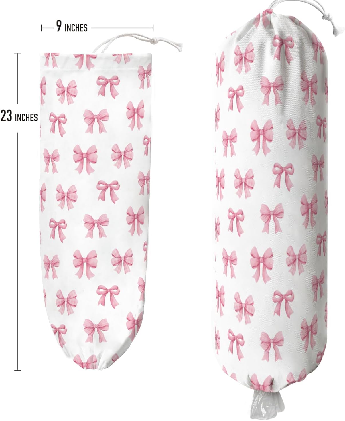 Plastic Bag Holder Wall Mount Grocery Bag Holder for Plastic Bag Plastic Bags Organizer for Kitchen,Cute Cat Home Kitchen Decor Gifts for Women(Bowknot)