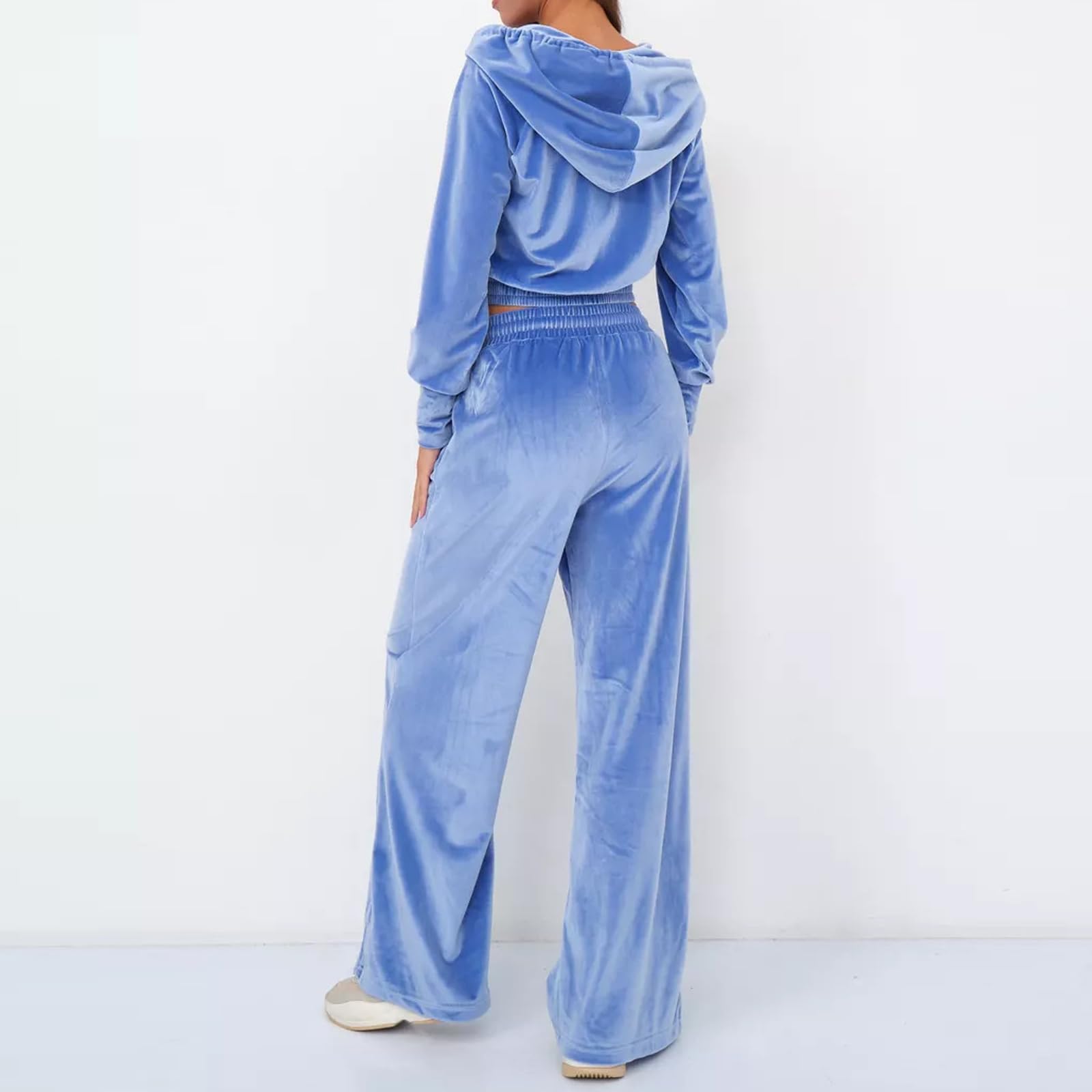 Atuendo Mujer Trabajo Cintura del Imperio Caer Tops Y Pantalones Manga Larga Clásico Encapuchado Cremallera