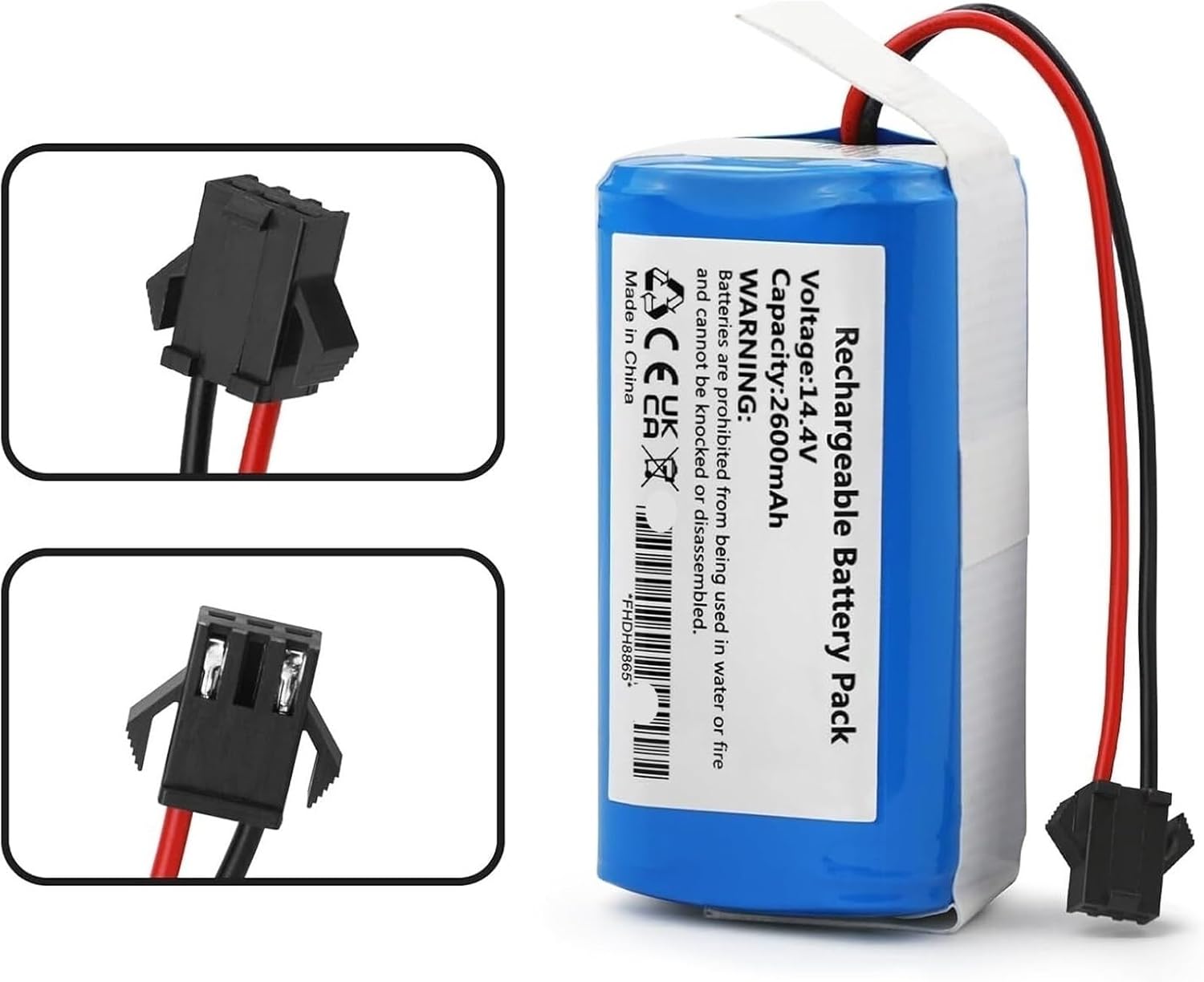 14.4V Battery, Compatible For HONITURE, G20,Compatible For Ultenic, 4S1P Robot Vacuum Cleaner 14.4V 2600mAh