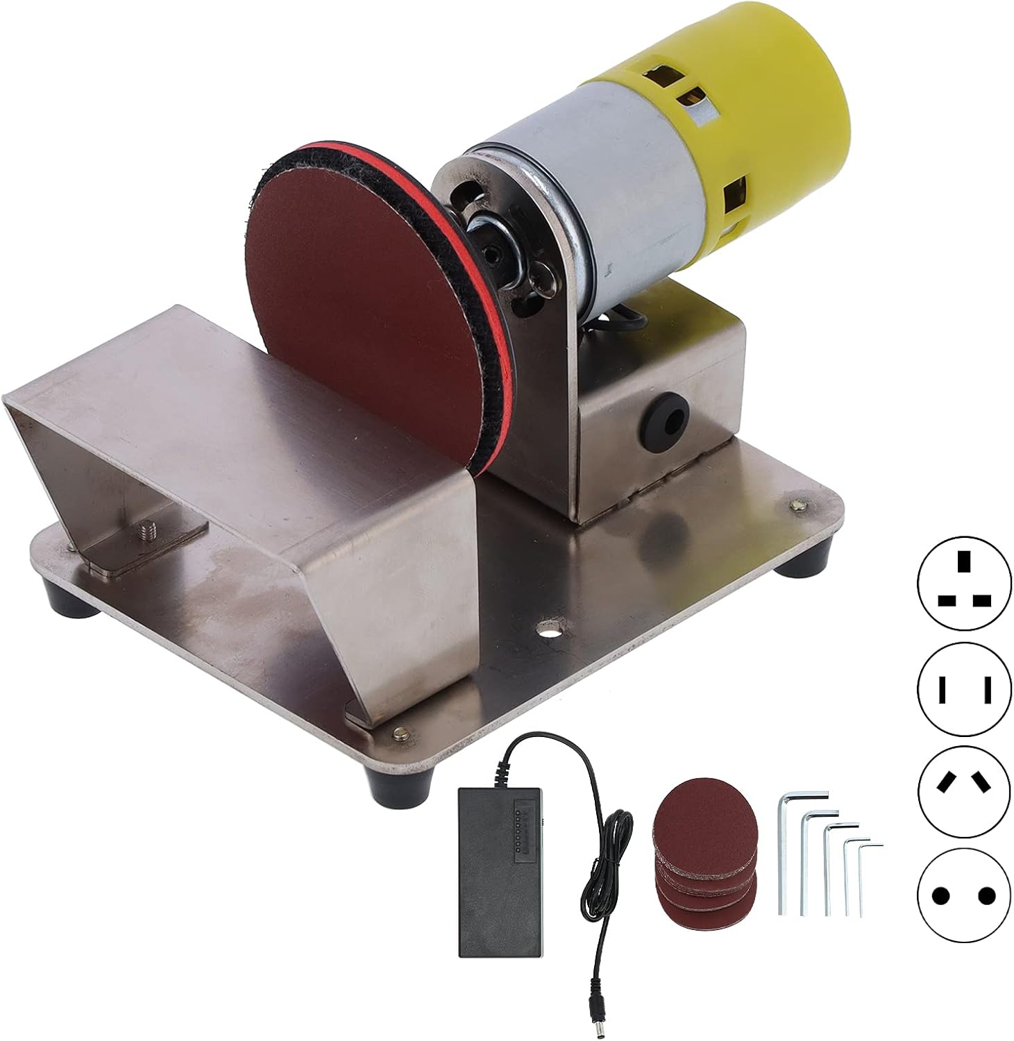 Disc Sander,Electric Disc Grinder Polisher Sanding Machine 6000r/min Power Disc Sander for Wood Plastic Glass Stone Polishing Grinding(AU Plug)