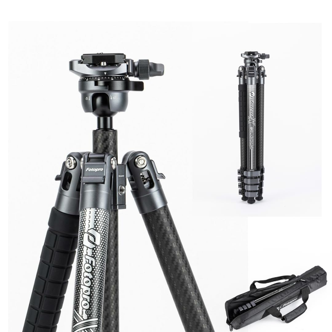 Amazon | Fotopro X-AIRFLY カーボンファイバー三脚 63インチ 25mm管径