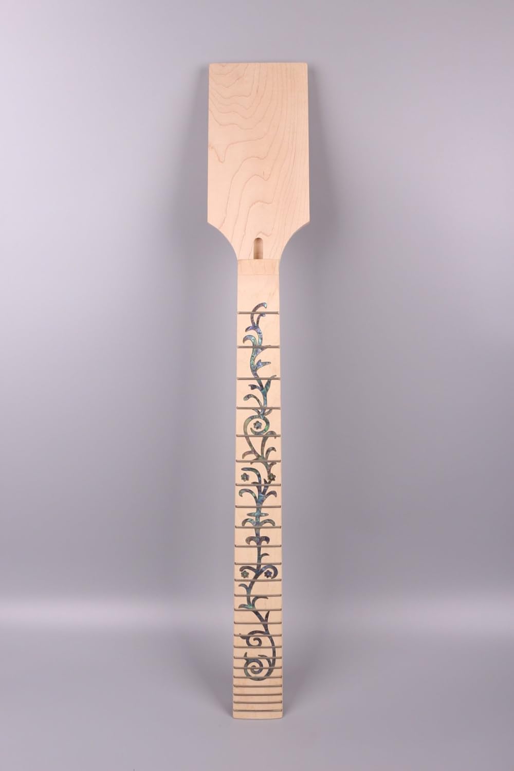 Yinfente Electric guitar neck 24 fret 25.5 inch Maple wood Tree of Vine Inlay guitar replacement Paddle Head DIY guitar necks Floyd rose locking nut style