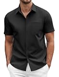 Men's Dress Shirts Short Sleeve Business Casual Regular Fit Button Down Shirts with Pocket