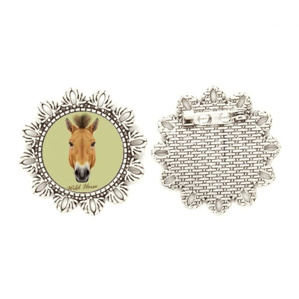 Broche de plata de caballo marrón con acabado artesanal medium 4