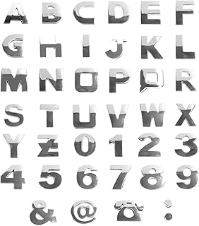 Fkewp 40 PCS Car Letters Emblem, Waterproof 3D Number & Symbol Auto Tailgate Badge Adhesive Decor, Weatherproof Rear Trunk Logo Sticker Alphabet Decal for Truck Sedan SUV
