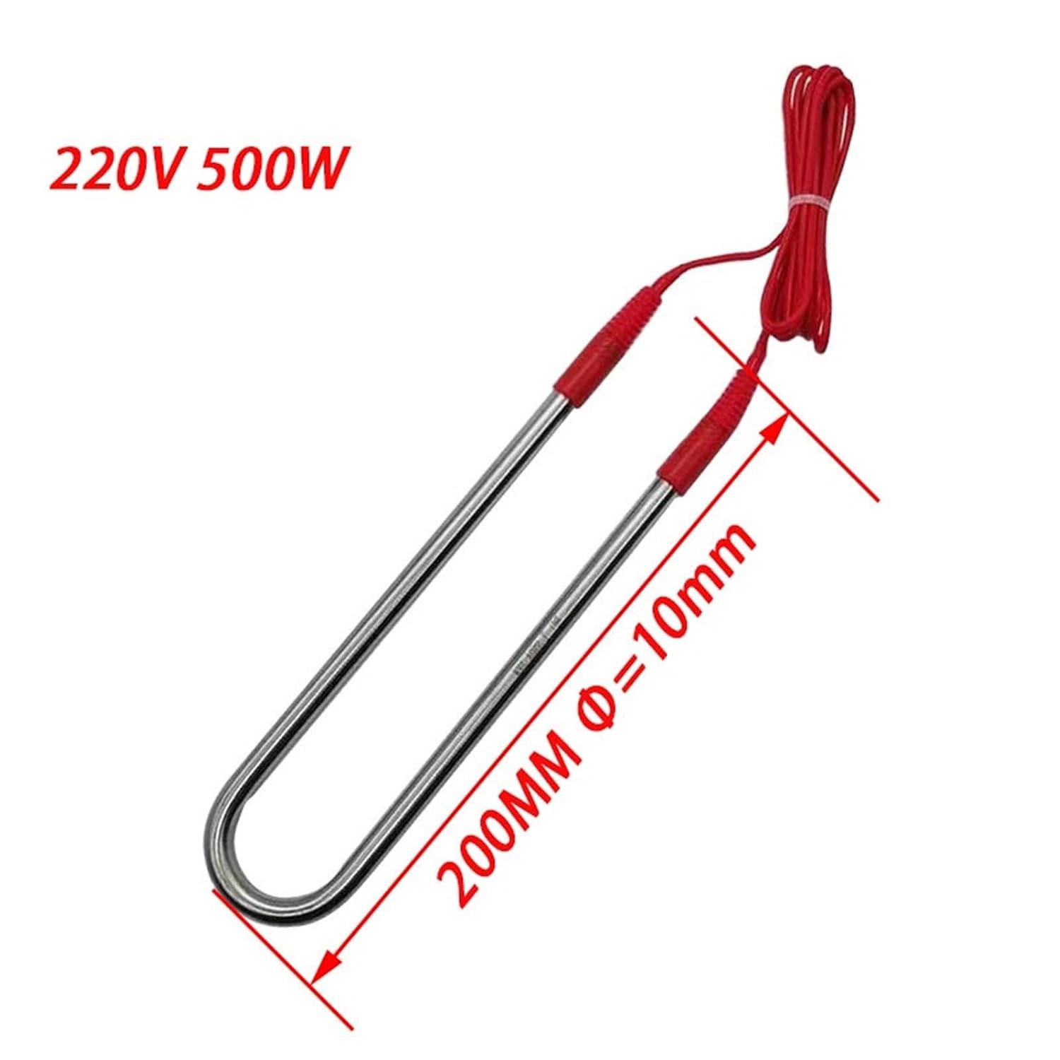 Industrial U Type Heating Tube Electric Rod High-Power Stainless Steel Water Heater 220V/380V 1Pcs(2KW 300mmL)