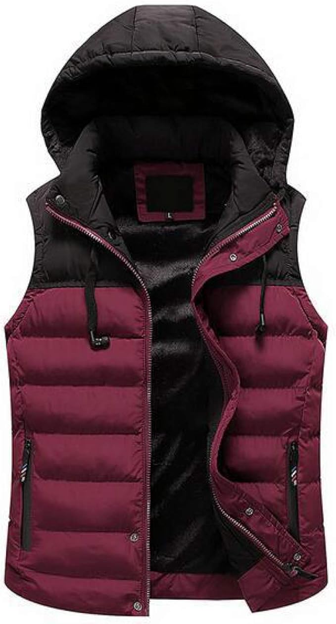 Chaleco para hombre al aire libre ligero con capucha acolchada chaqueta