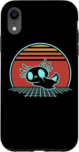 Funda para iPhone XR Retro Axolotl Vaporwave 80s 90s Synthwave