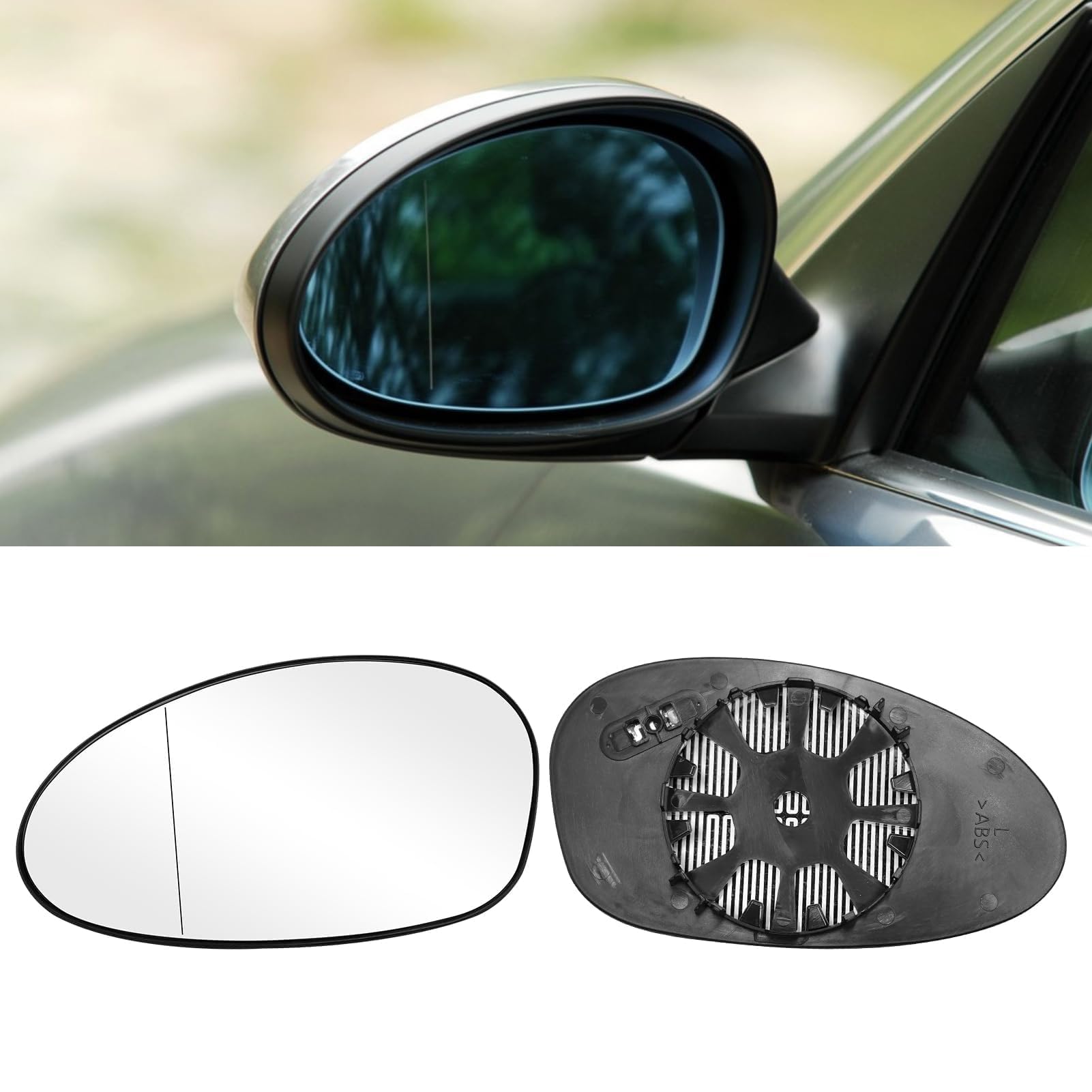 TTCR-II Ersatzspiegel Kompatibel mit BMW 3er E90 E91 E92 E93 Rückspiegel Spiegelglas (2005-2008) Spiegelglas Beheizbar Asphärisch 1er E81 E87（2005-2008）Ersatzspiegel Beheizt 3er E46(2000-2007)(Links)