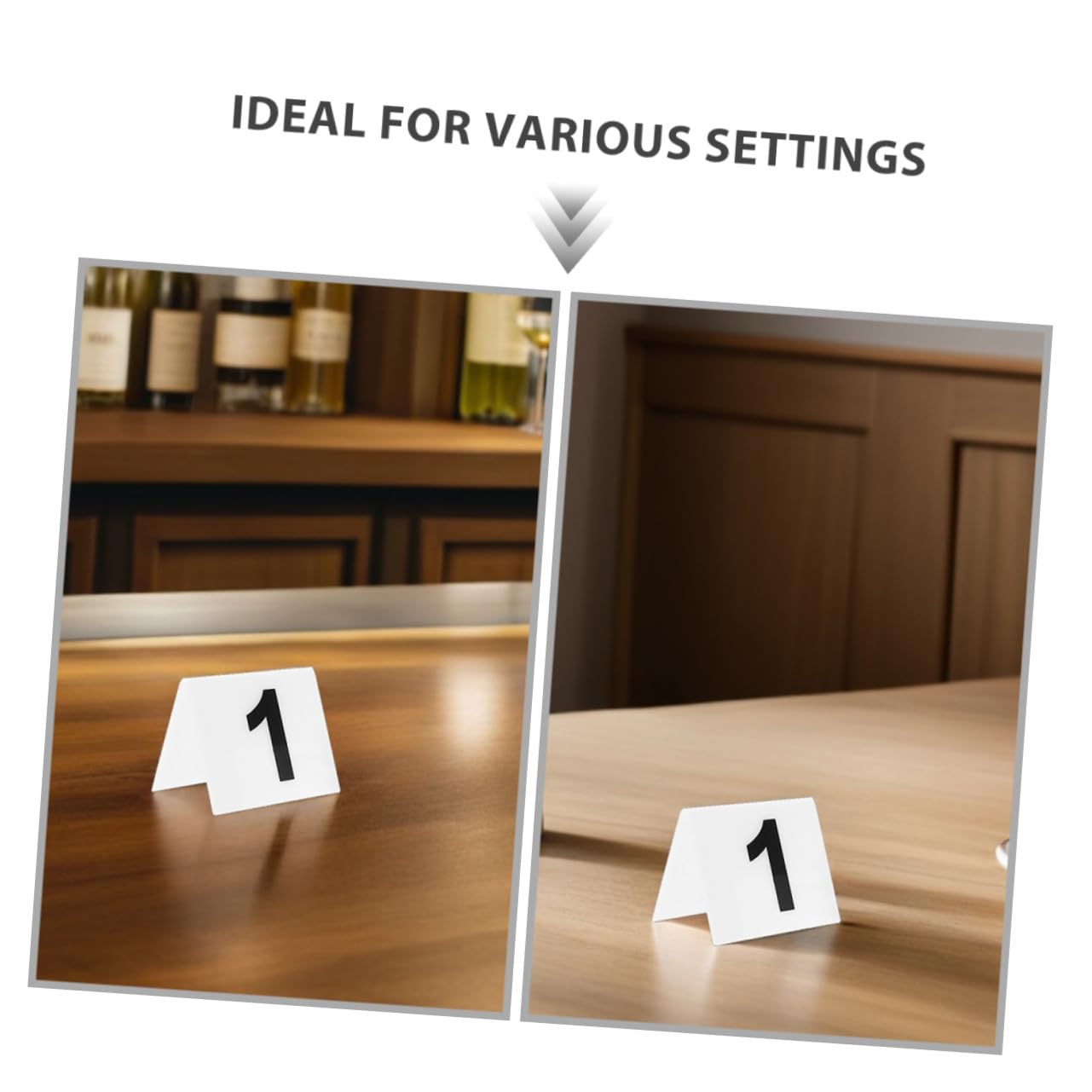 PartyKindom 80piezas Matrícula de Doble Cara de Acrílico para Números de Mesa Marcador de Evidencia Reutilizable Letrero Numerado para Restaurantes Bodas Fiestas y Escenarios de Detective