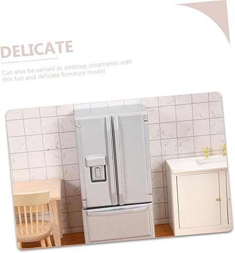 Miniatura 4 de ERINGOGO Modelo de refrigerador Baby Doll Toy Mini Retro Nevera Juguetes de madera Mini Nevera Vintage Juguetes Minifridge Mini refrigerador Mini