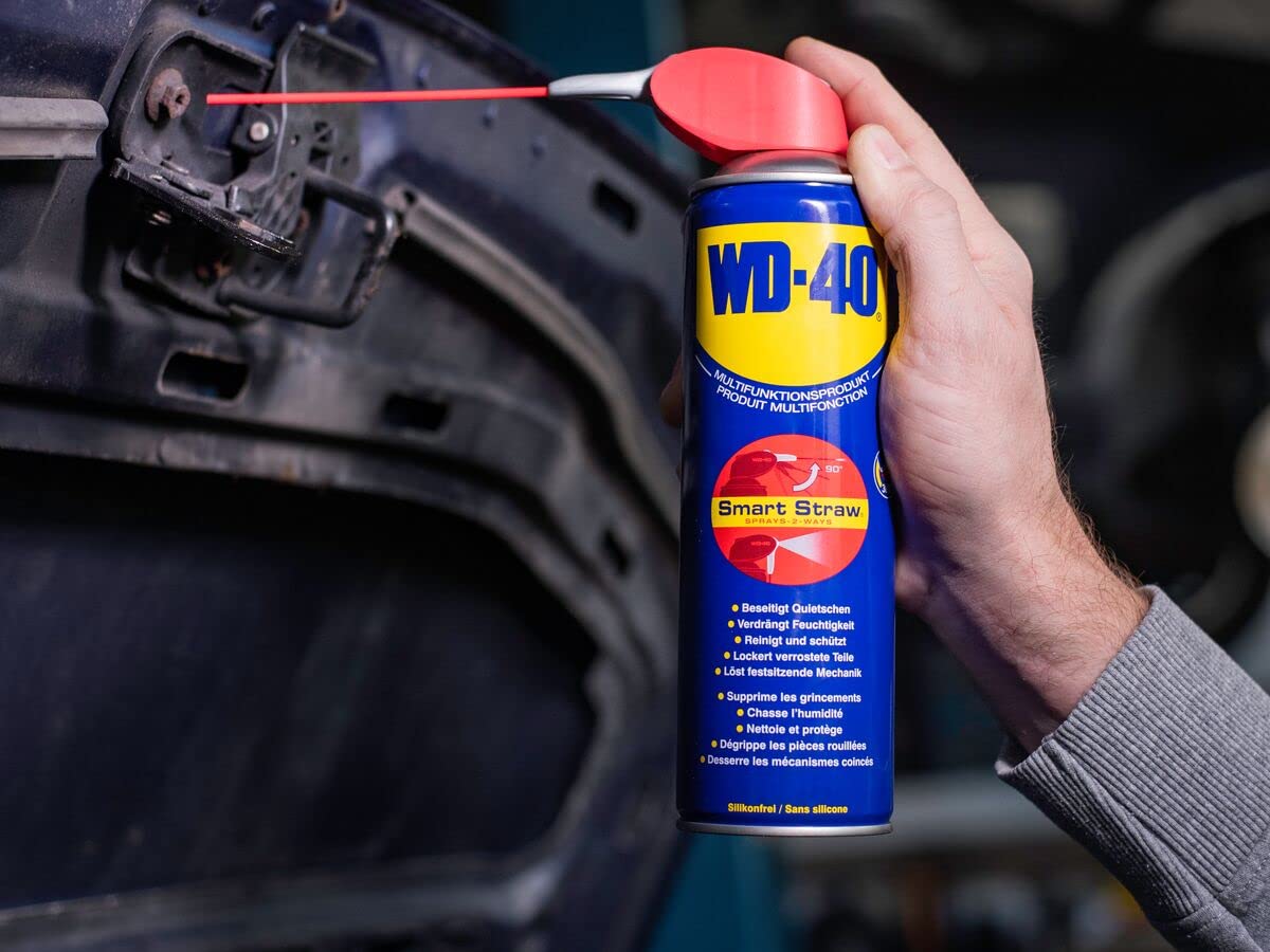 WD-40 Prodotto multifunzione Smart Straw 6 x 400 ml – Applicazione precisa con tubo spray pieghevole, dissolve meccanici e ruggine, elimina i cigolii, allontana l'umidità, protegge e pulisce