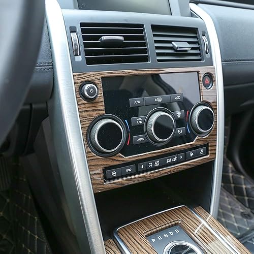 Miniatura 8 de YIWANG Marco de caja de botón de ABS para Land Rover Discovery Sport 2015-2018, accesorios de coche (grano de madera negro)