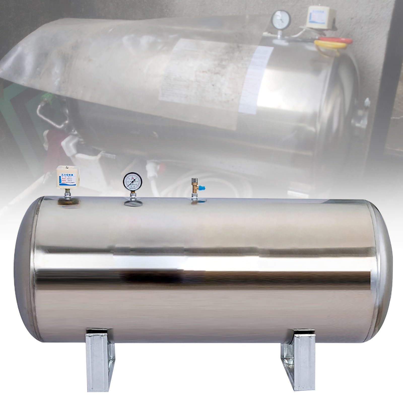 Vaso de expansión Kit de conexión en T para tanque de presión de pozo de agua - Tanque de vejiga de agua presurizada de acero inoxidable - Contenedores de vejiga de almacenamiento de agua con válvula