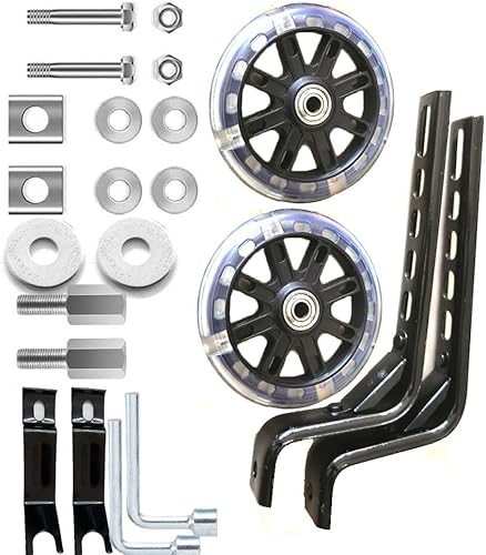 Miniatura 4 de Flash Mute - Ruedas de entrenamiento para bicicleta de 12, 14, 16, 18, 20 pulgadas, velocidad variable y velocidad única (negro)