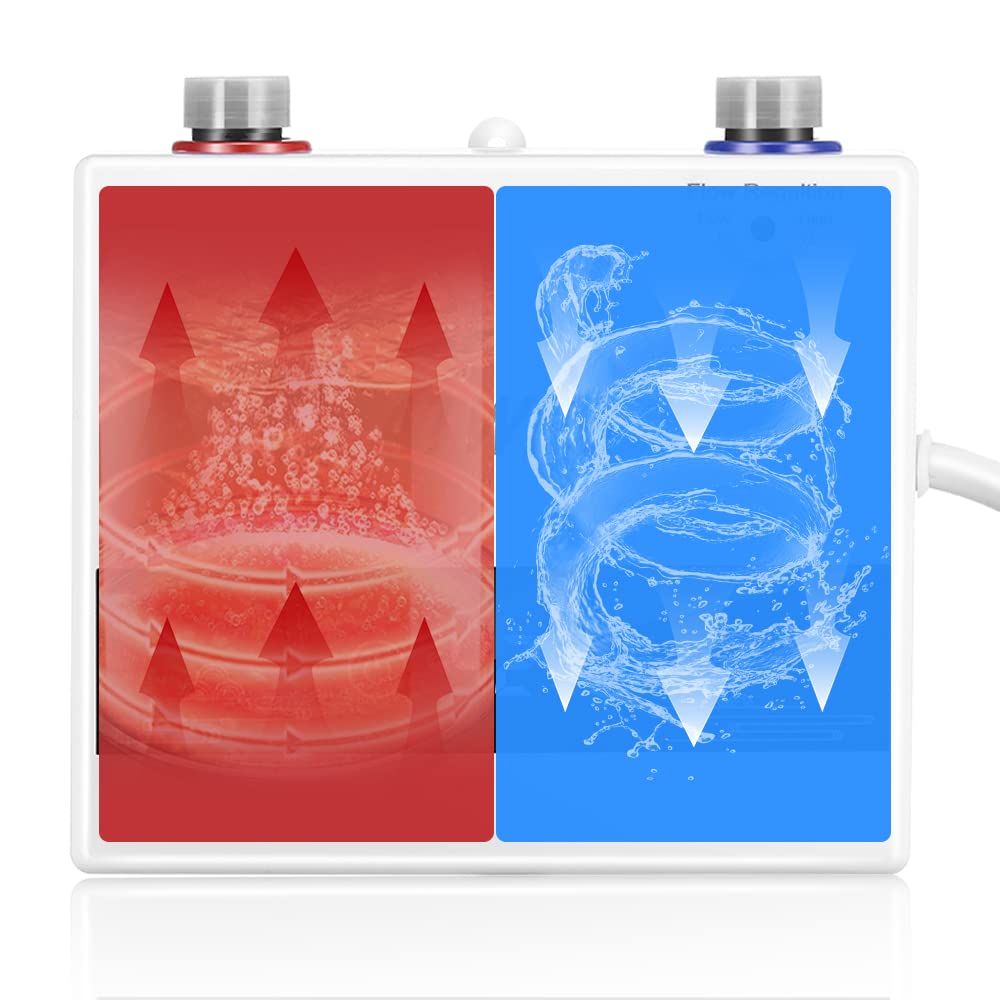 220V Pequeño Calentador Eléctrico de Agua Instantáneo, 4600W IPX4 Resistente al Agua Calentamiento Rápido Temperatura Constante Calentador Instantáneo de Agua para Cocina Baño (Con ducha)
