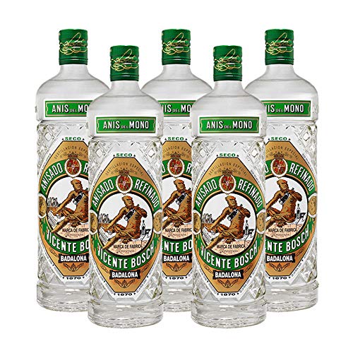 Anis del Mono Seco de 70 cl - Bodegas Osborne (Pack de 5 botellas)