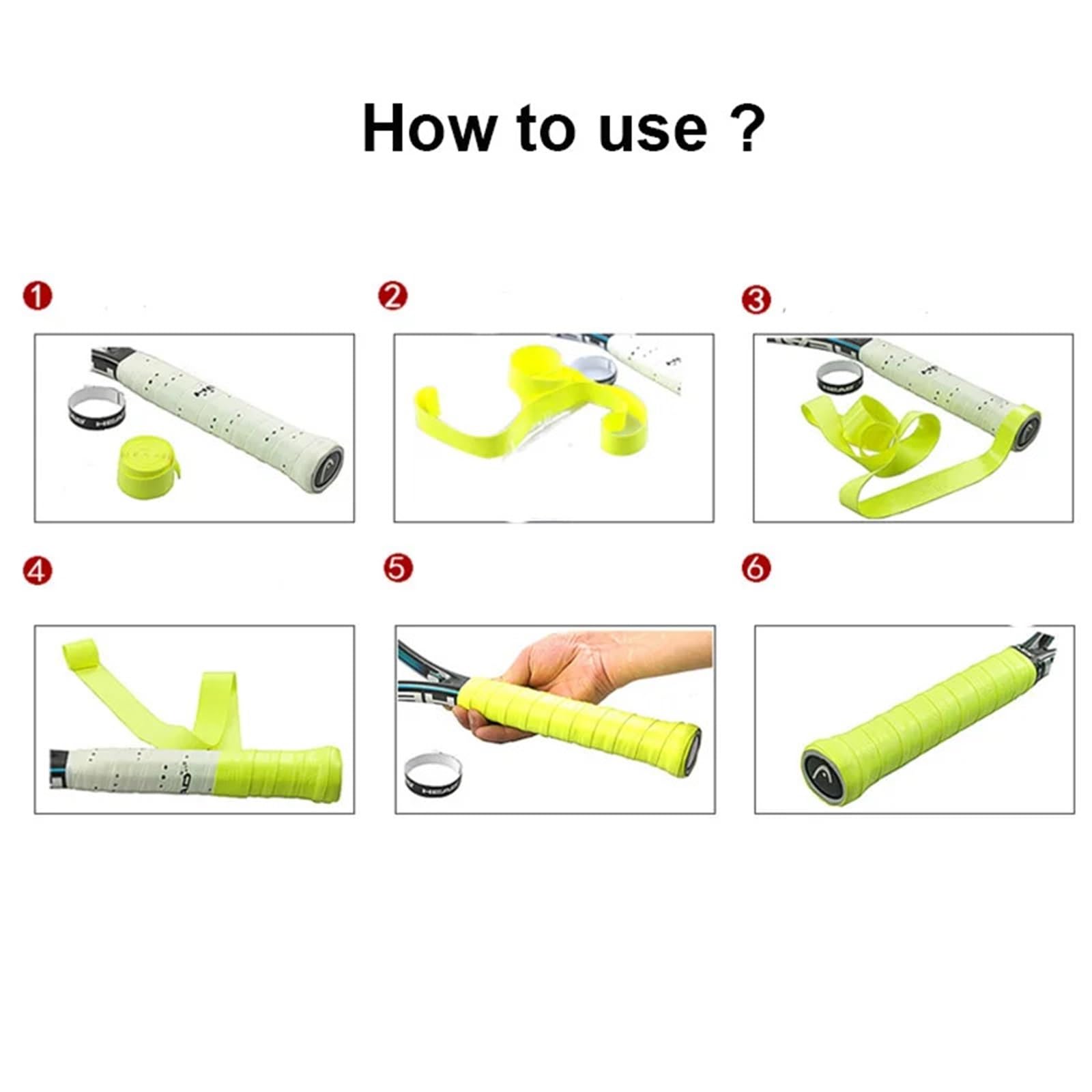 Nastro per Impugnatura da Racchetta, Nastro Overgrip for Racchetta da Tennis Fascia Antisudore in PU Damper Grip Multicolor 60 Pz