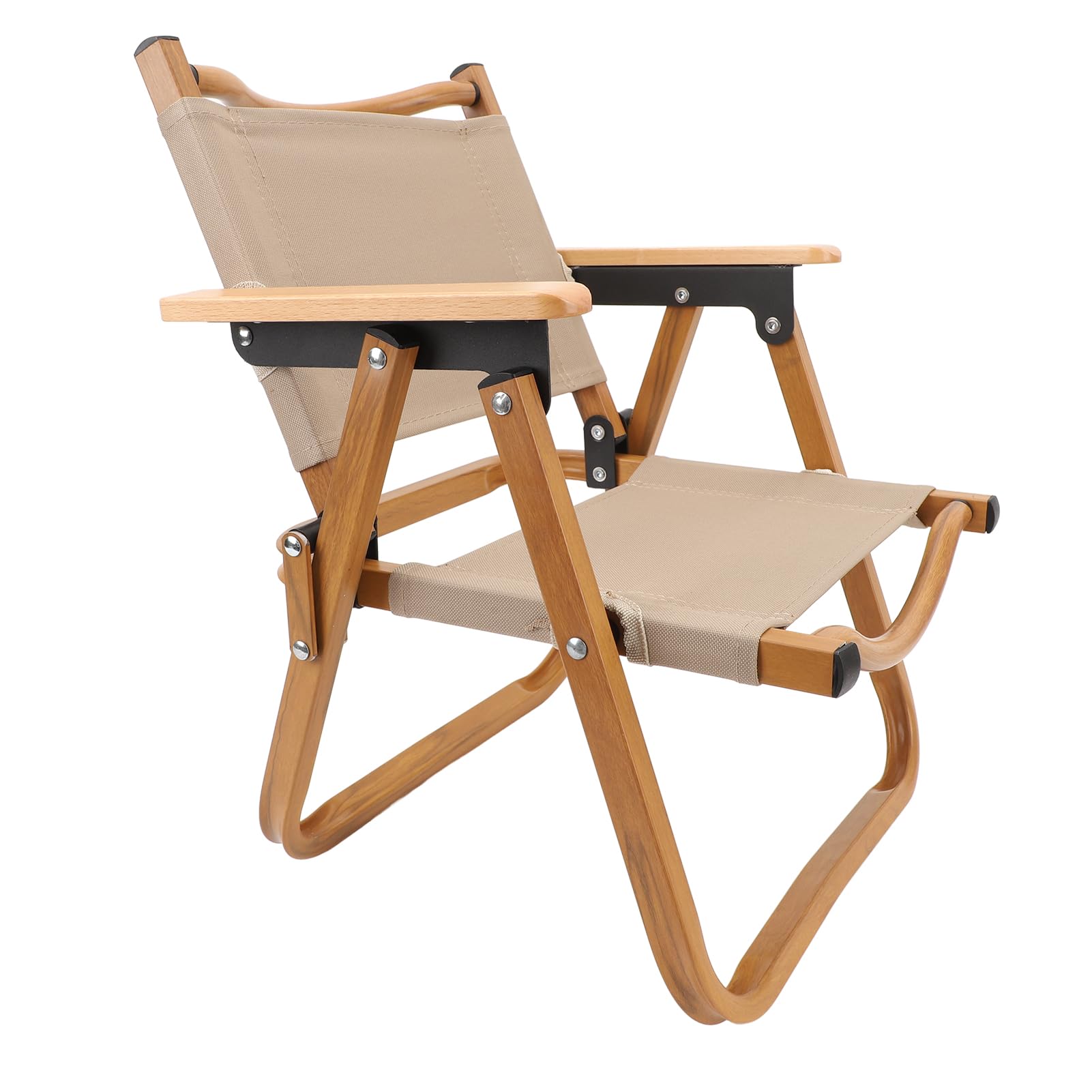 EMUKOEP Silla de Camping para Niños, Silla de Campamento Plegable Portátil de Lona de Grano de Madera de Aleación de Aluminio para Niños Menores de 6 Años