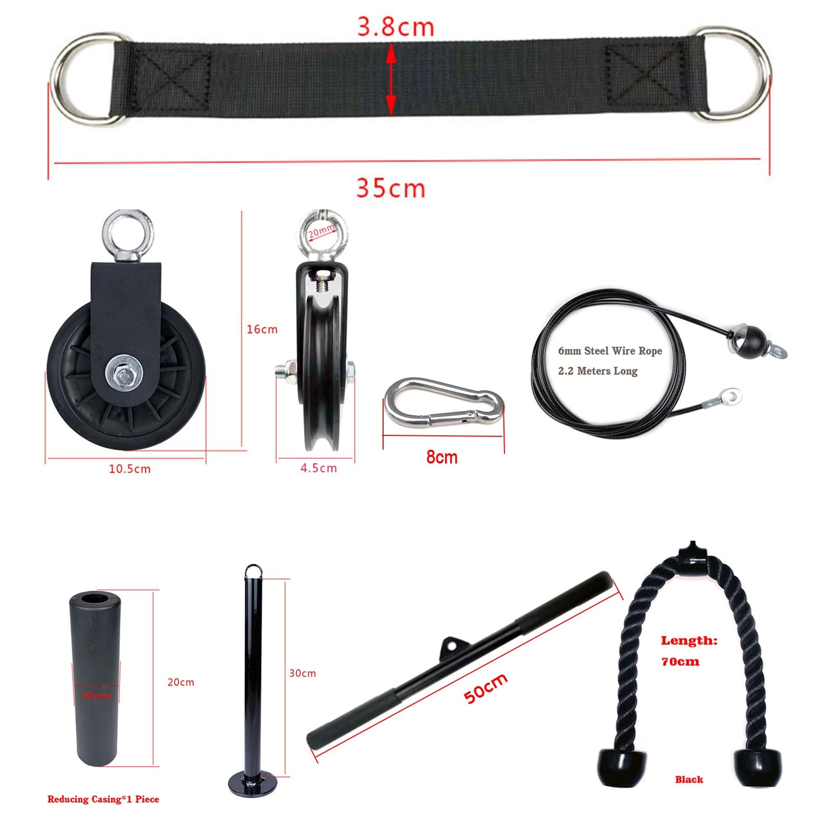 Fitness LAT Y Sistema De Polea De Elevación, Sistema De Fijación De Máquina De Cable De Peso, Sistema De Polea De Tríceps For Brazo, Bíceps, Equipo De Entrenamiento De Gimnasio En Casa