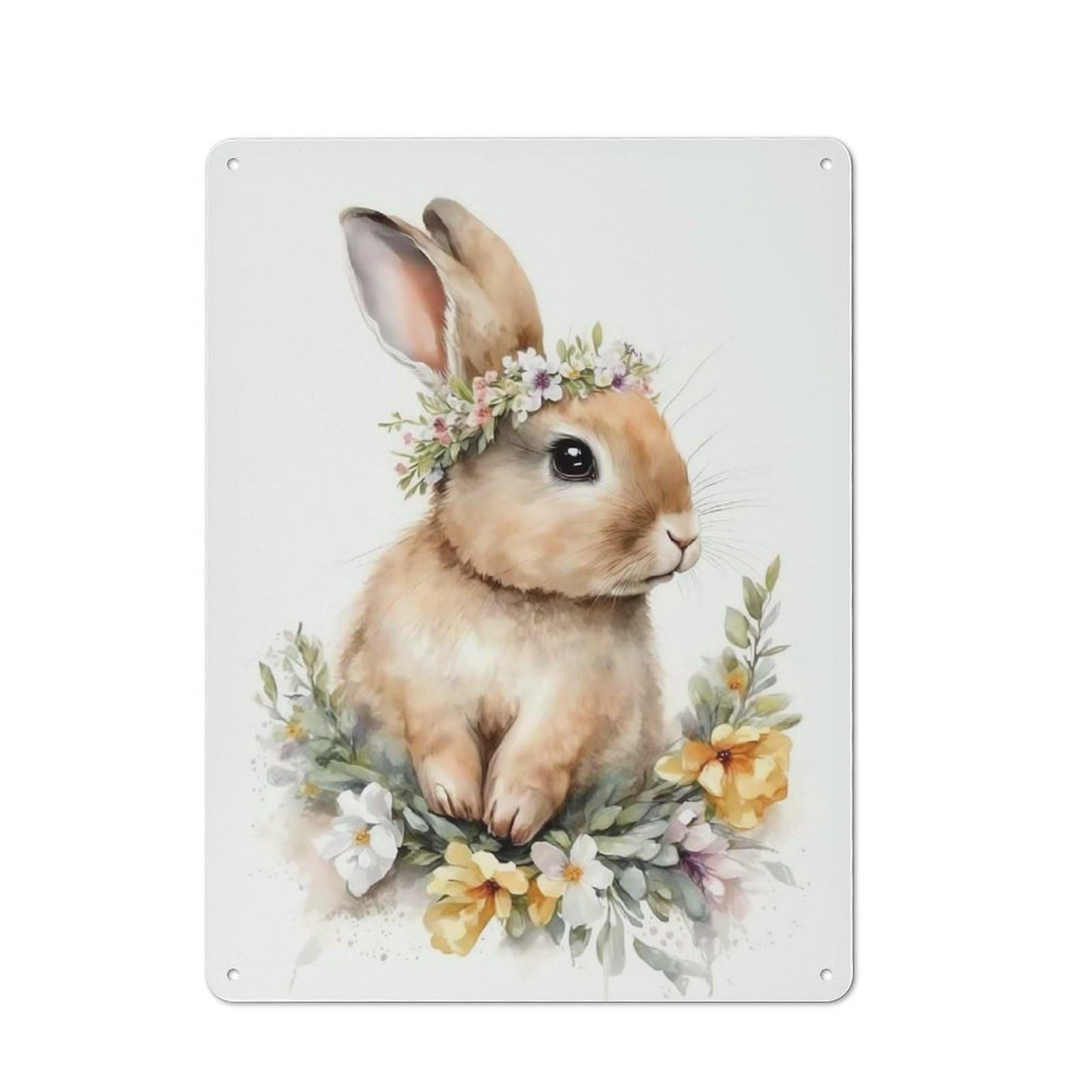 Junmoney Style-5 Cute Baby Rabbit Retro-Style Tin Sign 40X30cm For Guest Room Or Hallway, A Christmas Gift For People Styling Guest Room And Hallway