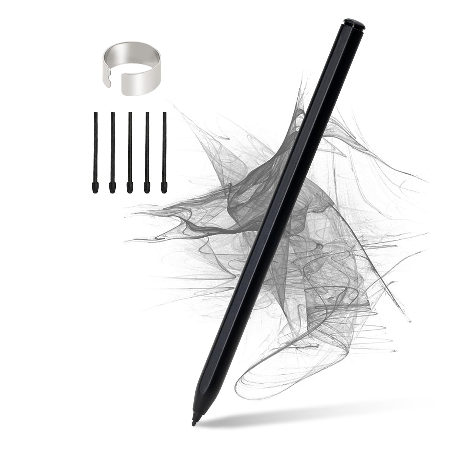 Stilo magnetico per Kindle Scribe Pen con gomma, ricambio per penna notevole 2 con gomma, penna EMR per Kindle Scribe Stylus, sensibilità alla pressione 4096, rifiuto palmo, supporto inclinabile con 5