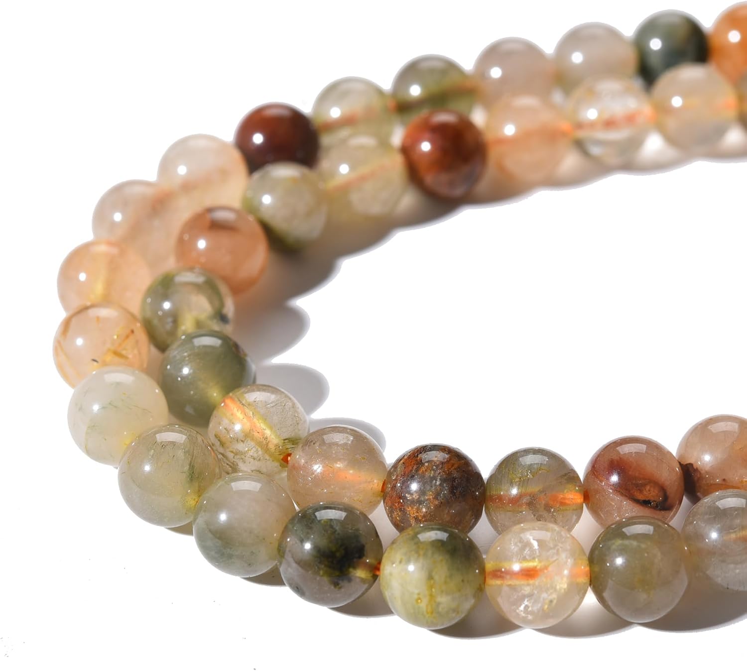 Natural Golden Healer Quartz Gemstones Beads Round Loose Beads for Jewelry Making DIY Bracelets, Necklace, Earrings 15" Per Line (6mm,Golden Healer Quartz) - Image 2