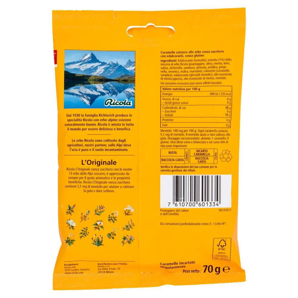Italian Gourmet L'originale Erbe Balsamiche bonbon, Kräuterbons, 24 x 70g | Senza zucchero da 13 piante officinali; wohltuend für Hals, Atem und Reise, Gesamtnettogewicht 1,68 kg + Kostenlos Polpa 400g