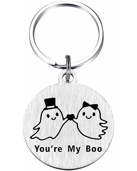 Gezxin Boo Basket Stuffers for Women Men, Halloween Boo Basket for Him Boyfriend Anniversary Valentines Gifts Keychain