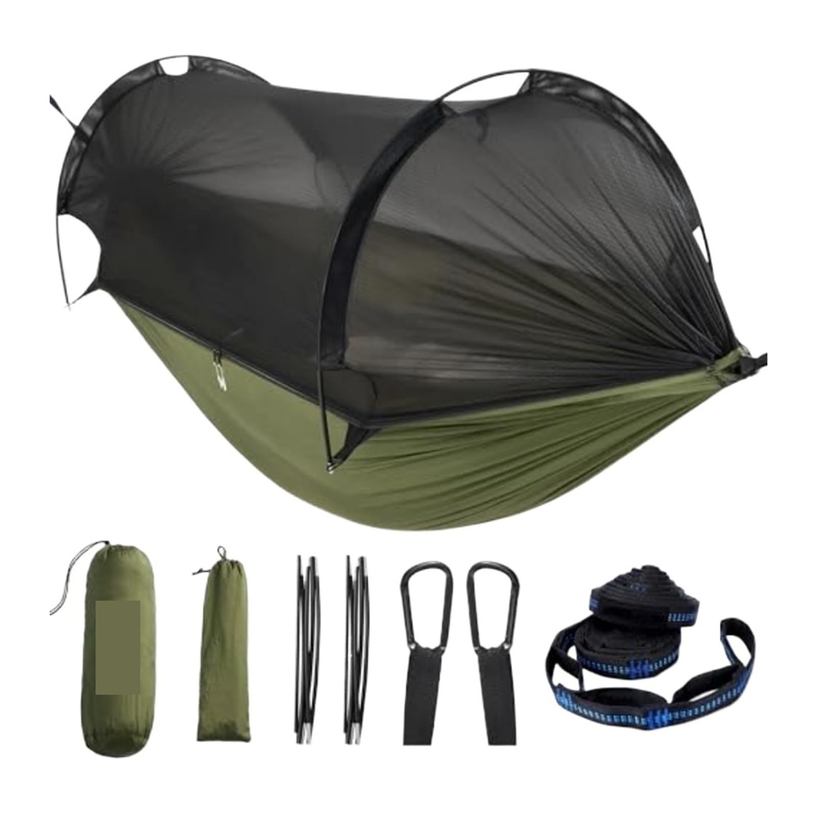 Amaca da campeggio con zanzariera fino a 226,8 kg, ultraleggera e portatile, in nylon, da viaggio, con cinghie per alberi