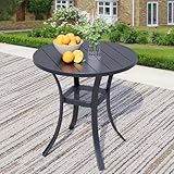 Hanamako 27.6' Round Patio Dining Table for 4, All-Weather Metal Patio Table...