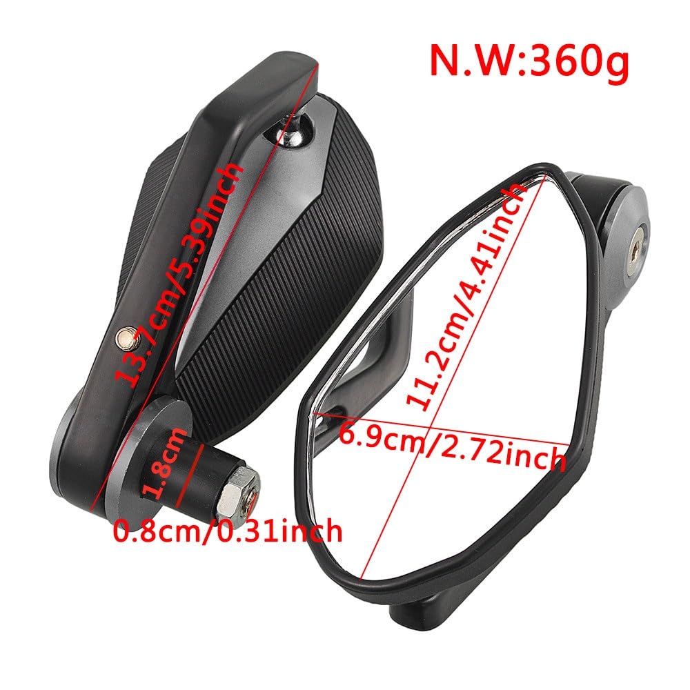 Espejo Retrovisor Lateral Para Y&amaha R6 R1 Para MT 09 TMAX XMAX WR 125 250 Espejo De Motocicleta Manillar Manillar Lateral Extremos De Barra Espejo Espejo De Motocicleta Espejos Moto Manillar (Colo