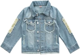 Girls Pearls Denim Jacket Outerwear