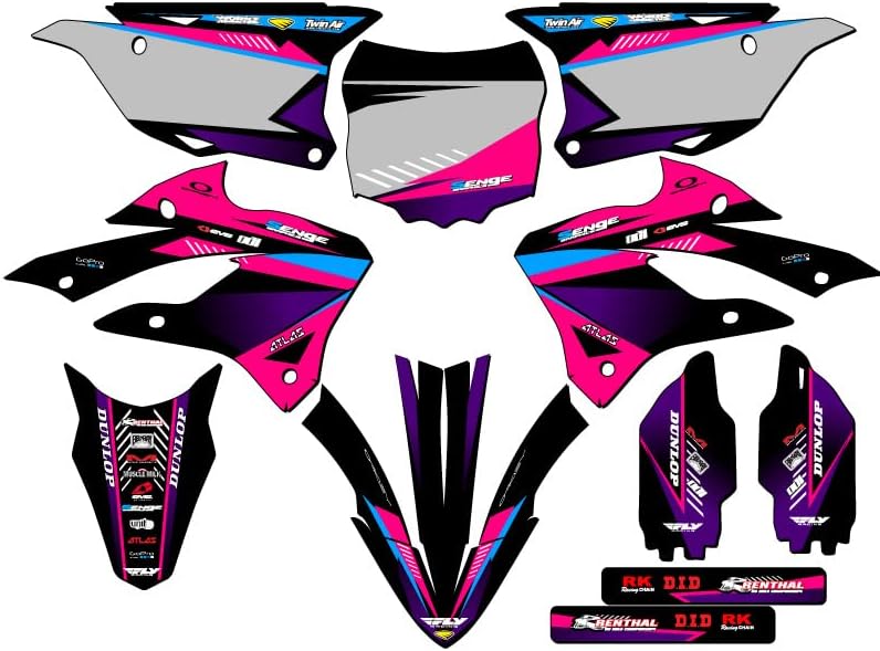 2022-2025 KX 85 Surge Purple Senge Graphics Complete Kit with Rider I.D. Compatible with Kawasaki