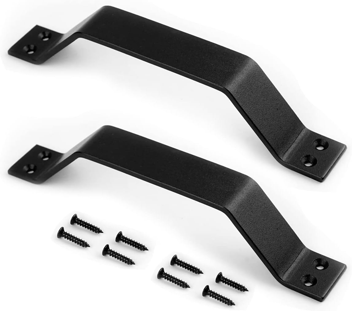 Mozeat Lens 2 Pack Sliding Barn Door Handles Matte Black