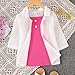 White Seven Point Sleeve Lapel Shirt+Rose Red Sleeveless Vest Girl Fashion Two Suit Gab Baby Girl (Red, 2-3 Years)