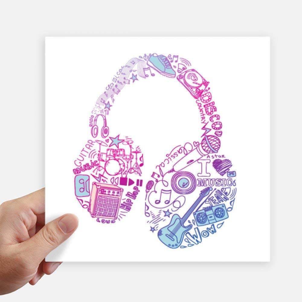 Pegatinas de rosa azul musical DIYthinker de 20 cm para decorar portátiles y motos 4 uds
